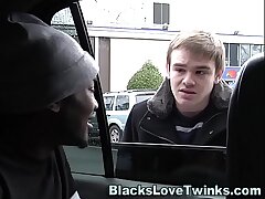 Black cock riding twink