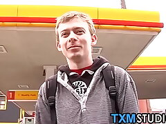 Cute twink picked up and slammed while traveling to class