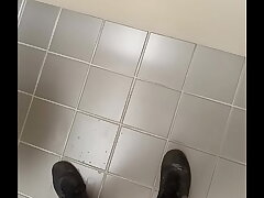 Stroking in public stall p1