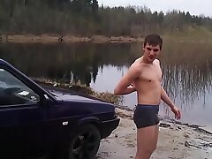 Russian amateur: skinny dipping