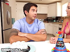Stepson Gets A Messy Birthday Blowjob Surprise - 1000Facials
