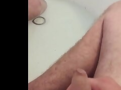 uncut cock jerking and pissing