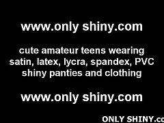 My shiny green PVC panties really hug my pussy