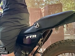Man attaches Rocketman sex toy to motorbike and has an orgasm that makes him shake. Sponsored by Rocketmantoy.store
