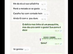 A conversa tava t&atilde_o safada no &ocirc_nibus s&oacute_ nas mensagens j&aacute_ fiquei bastante excitada fui no banheiro pra goza saiu bas...