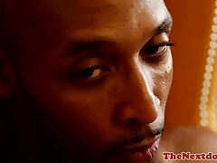 Sultry solo black hunk stroking his hard cock