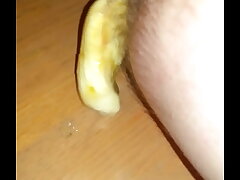 Toy in ass Banana falls out