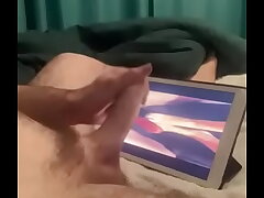 Foot wank cum shot