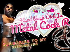 Mega Hard Black Dick Stuffed Into Hot Metal Cockring